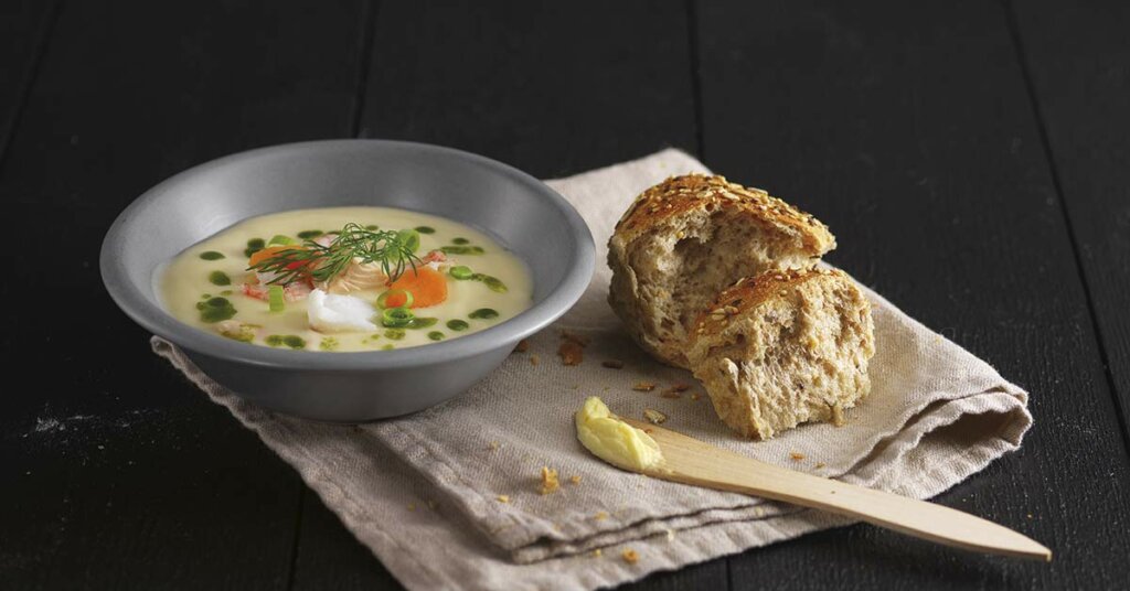Suppe med brytebrød fra My Bakery.