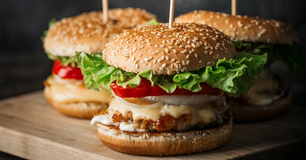 Hamburger i hamburgerbrød
