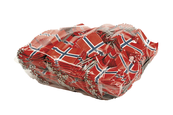 Norske flagg i papir